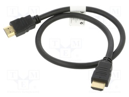 Cable; HDMI 1.4; HDMI plug,both sides; PVC; 0.5m; black; 30AWG
