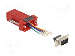 Adapter; D-Sub 9pin plug,RJ12 socket; red