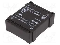 Transformer: encapsulated; 3VA; 115/115VAC; 6V; 6V; 250mA; 250mA