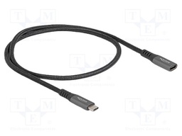 Cable; bidirectional; USB C socket,USB C plug; gold-plated; 0.5m