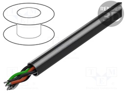 Wire; 4x2x18AWG; unshielded; 300V; 152m; Cu; stranded; chrome; 500ft