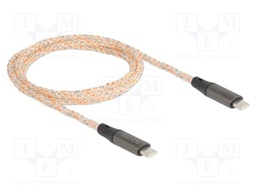 Cable; USB C plug,both sides; 1.2m; transparent; 22AWG,30AWG