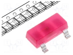 LED; SMD; SOT23; red; 1.25mcd; 3x1.3x1.05mm; 140°; 2÷2.5V; 2mA