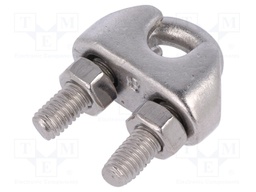 Rope clamp wire; acid resistant steel A4; for rope; Ørope: 8mm