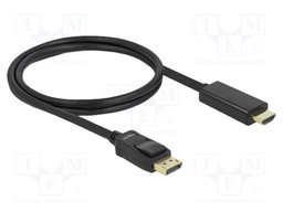 Cable; DisplayPort plug,HDMI plug; Len: 1m; black; 28AWG; Core: Cu