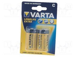 Battery: alkaline; 1.5V; C; LONGLIFE; Batt.no: 2; non-rechargeable