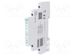 Voltage indicator; 3x230VAC; IP20; for DIN rail mounting