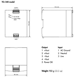 Power supply: switched-mode; for DIN rail; 240W; 24VDC; 10A; IP20