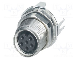Connector: M8; female; PIN: 6; 1.5A; 30V; IP67; straight; shielded