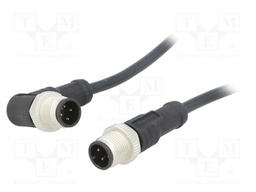 Cable: for sensors/automation; PIN: 4; M12-M12; 1m; plug; plug; 250V