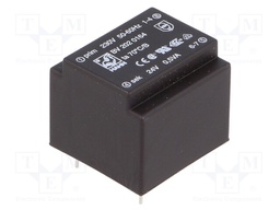 Transformer: encapsulated; 0.5VA; 230VAC; 24V; 21mA; Mounting: PCB