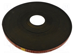 Gasket; EPDM; D: 5mm; black; L: 20m; W: 20mm; Mounting: self-adhesive