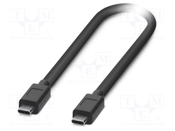 Cable; USB 3.2; USB C plug,both sides; 3m; black; Core: Cu; 10Gbps