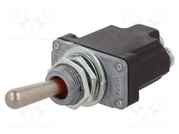 Switch: toggle; Pos: 2; SPDT; ON-ON; 6A/230VAC; 20A/28VDC; -40÷71°C