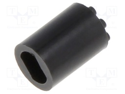 Spacer sleeve; LED; Øout: 5.1mm; ØLED: 3mm; L: 7.6mm; black; UL94V-0