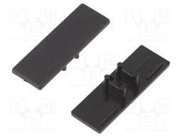 Cap for LED profiles; black; ABS; with the inscription TOPMET