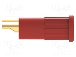 4mm banana; 16A; 30VAC; 60VDC; red; gold-plated; crimped; insulated