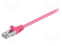 Patch cord; SF/UTP; 5e; stranded; CCA; PVC; pink; 0.5m; 26AWG
