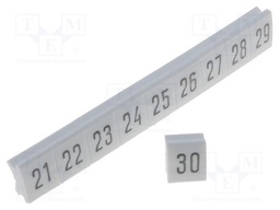 Markers for rail connectors; Label symbol: 21-30; push-in; 5mm