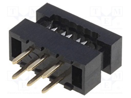IDC transition; PIN: 6; THT; for ribbon cable; 1mm; Layout: 2x3