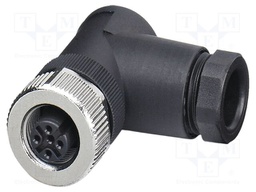 Connector: M12; plug; PIN: 5; 48V; angled; IP67; screw terminal; 4A