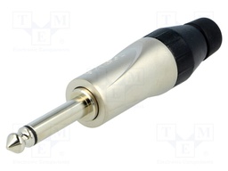 Plug; Jack 6,35mm; male; mono; straight; for cable; soldering