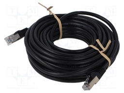 Patch cord; SF/UTP; 5e; stranded; CCA; PVC; black; 10m; 26AWG