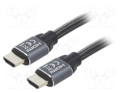 Cable; HDMI 2.0; HDMI plug,both sides; 5m; black; 28AWG; Core: Cu