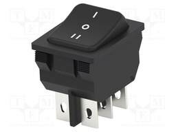 ROCKER; SP3T; Pos: 3; ON-OFF-ON; 10A/250VAC; black; Rcont max: 50mΩ