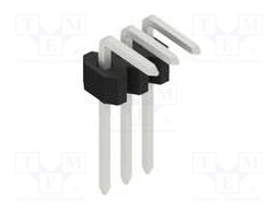 Connector: pin strips; pin header; male; PIN: 3; 1.27mm; THT; 1x3