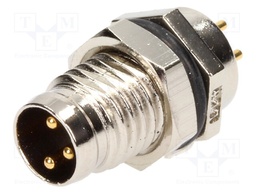 Connector: M8; male; PIN: 3; for panel mounting,front side nut