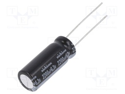 Capacitor: electrolytic; THT; 2200uF; 6.3VDC; Ø10x25mm; Pitch: 5mm