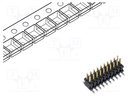 Connector: pin strips; male; PIN: 20; 1.27mm; gold flash; SMT; reel