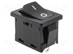 ROCKER; SPST-NO; Pos: 2; ON-OFF; 8A/250VAC; black; none; Body: black