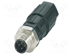 Connector: M12; plug; PIN: 4; 48V; straight; IP65; IDC; Contacts: CuSn