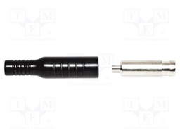 Plug; 4mm banana; 15A; 5kVDC; black; Plating: nickel plated