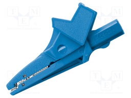 Crocodile clip; 12A; 600VDC; blue; Grip capac: max.20mm