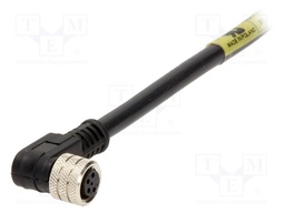 Connector: M8; female; PIN: 4; angled 90°; with lead; plug; 3A; 30V
