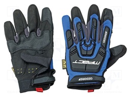Protective gloves; Size: 8; black/blue