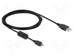 Cable; USB A plug,USB B mini 4pin plug; 1.5m; black