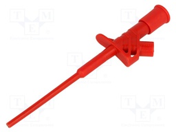 Clip-on probe; pincers type; 10A; red; Grip capac: max.4mm; 4mm