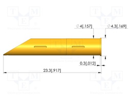 Test probe socket; gold-plated; KS-110; 23.3mm; test needles