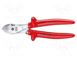 Pliers; side,cutting,insulated; 200mm; steel; Plating: chromium