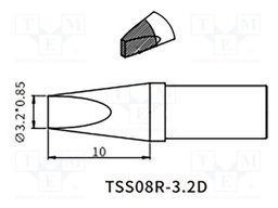 Tip; chisel; 3.2mm; QUICK-TS8