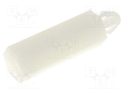 PCB distance; polyamide; L: 16mm; Colour: natural; Ømount.hole: 3mm