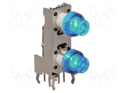 Microswitch TACT; SPST-NO; Pos: 2; 0.05A/12VDC; THT; LED; blue; 1.6N