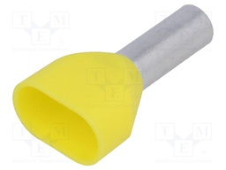 Bootlace ferrule; insulated,double; copper; 6mm2; 12mm; tinned