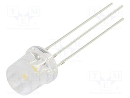 LED; white warm,red; 8mm; 140°; Front: flat; 2.1÷2.6VDC,2.9÷3.4VDC
