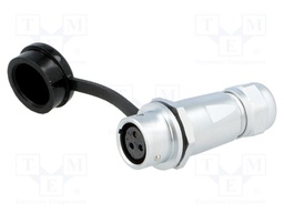 Plug; female; SF12; PIN: 3; IP67; 4÷6.5mm; 13A; soldering; for cable
