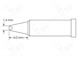 Soldering Tip, 60° Chisel/Power, 1.4 x 6 mm, Soldering Station